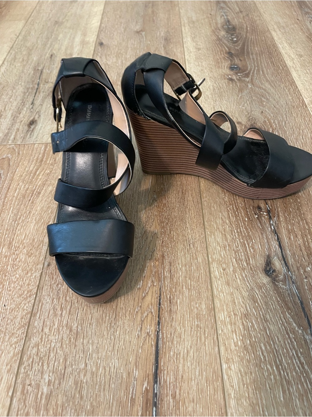 Banana republic black wedges size 7.5 Black Strappy Wedge Sandals - Women's